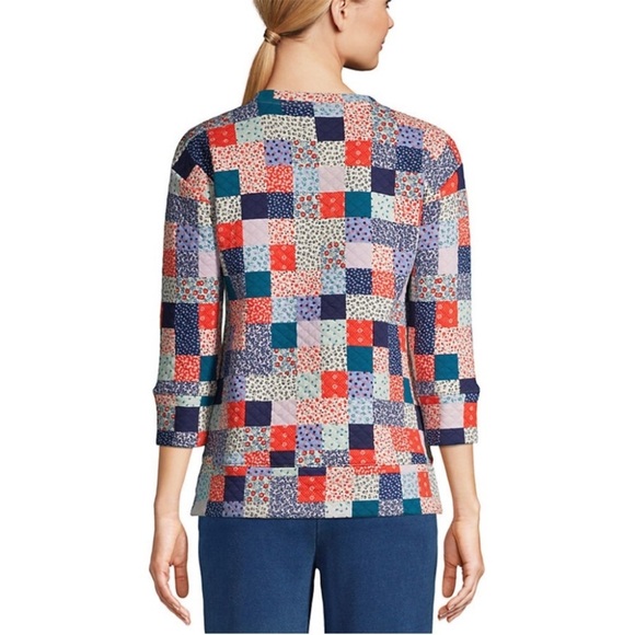 Land's End Patchwork Quilted Top Cottage Core Mixed Print Boho Nautical Country - Picture 7 of 8